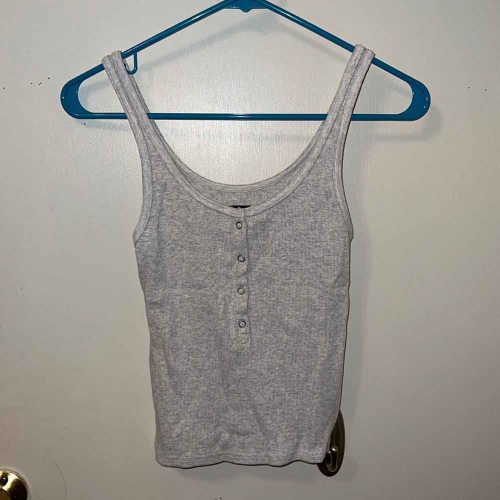 Heather grey cropped tank top
